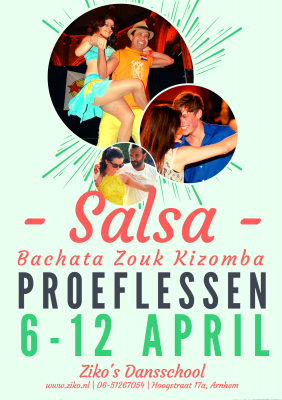Proeflessen Salsa, Bachata, Zouk & Kizomba
